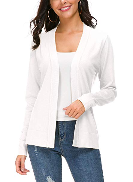 Urban CoCo Women's Long Sleeve Open Front Knit Cardigan Sweater