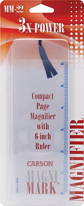 Carson MagniMark Fresnel 3x Power Page Magnifiers with 6-Inch Ruler (MM-22, MM-22MU)