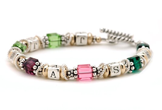 Personalized Family Birth Month & Initials Mother Grandmother Bracelet