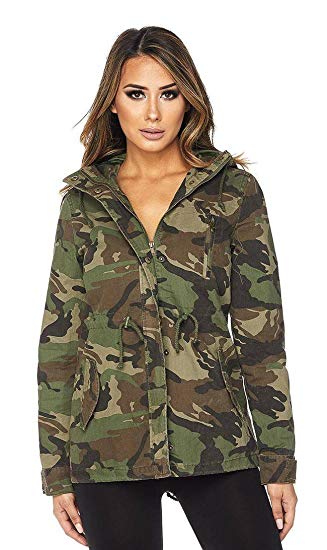 SOHO GLAM Women's Camouflage Hooded Parka Jacket (S-L)