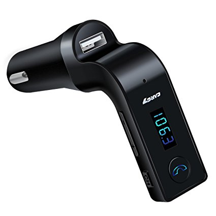Bluetooth FM Transmitter for car, SUNDATOM Wireless FM Modulator Aux Car kit Radio USB Car Charger Charging, Music Control and Hands-Free Calling Mp3 Player for Smartphone