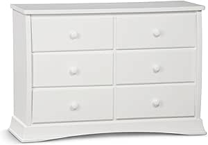 Delta Children Bentley 6 Drawer Dresser with Interlocking Drawers - Greenguard Gold Certified, White