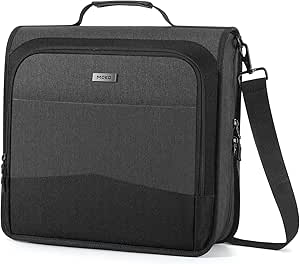 MoKo Zipper Binder, 3 Inch 3 Ring Binder with Zipper, 700 Sheet Capacity 6 Tab Expanding File Folder Multi-Pocket School Zipper Binder with Shoulder Strap & Handle for Middle School, Black
