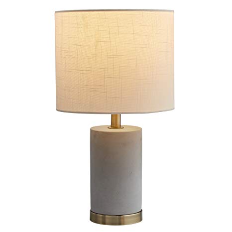 Rivet Modern Concrete Table Lamp, 15"H, With Bulb, Grey