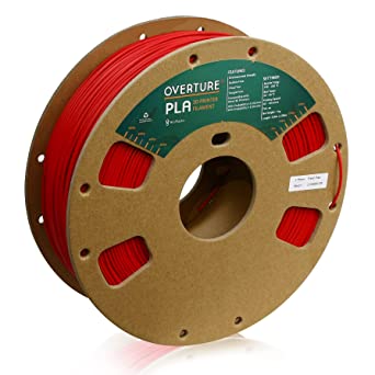 OVERTURE PLA Filament 1.75mm PLA 3D Printer Consumables, 1kg Cardboard Spool (2.2lbs), Dimensional Accuracy  /- 0.03mm, Fit Most FDM Printer (Fresh Red)