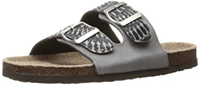 Muk Luks Women's Marla Flat Sandal, Grey, 9 M US