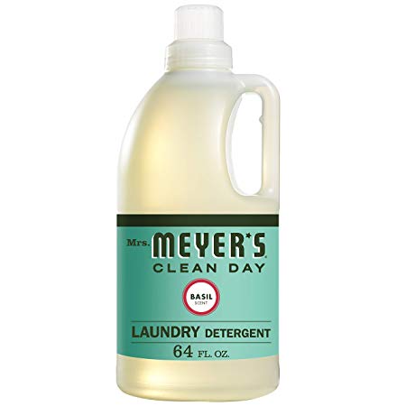 Mrs. Meyer's Clean Day 2x HE Liquid Laundry Detergent, Basil, 64 Ounce Bottle