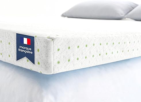 ViscoSoft - Surmatelas 140 x 200 Mémo, Surmatelas 140 x 200 memoire de Forme 5cm avec Aération Optimale et Mousse Haute Densité 50kg/m³, Housse Bambou Lavable, Surmatelas 140x200 Confort Moelleux