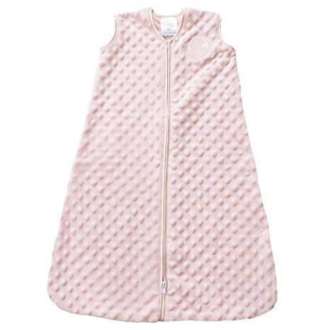 HALO SleepSack Plush Dot Velboa Wearable Blanket, Pink, Small