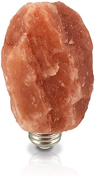 Dream Salts Edison Light Bulb Made From Pure Himalayan Salt/Hand Carved/Natural Amber Glow Night Light/15W E26 Base (Natural)