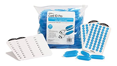Dotz Cord ID Pro Cord and Cable Identification System, 100 Count Bag, Blue (DCI151-BL)