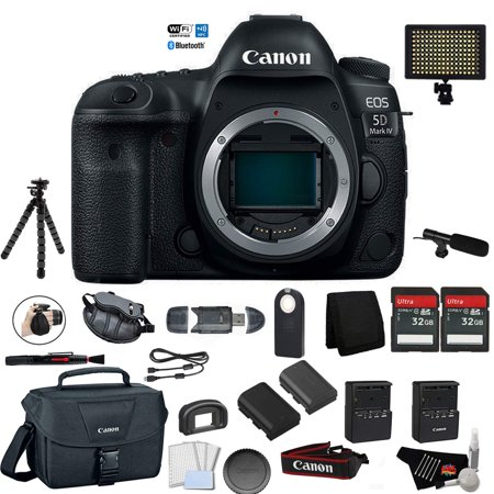 Canon EOS 5D Mark IV Full Frame Digital SLR Camera Body Bundle +Microphone + Scr