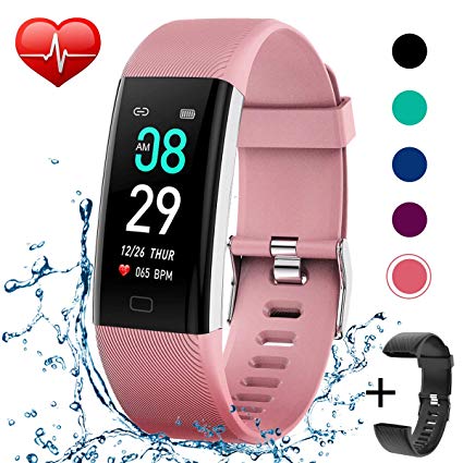 KITPIPI Fitness Tracker Waterproof Activity Tracker Fitness Watch Smart Bands with Heart Rate Blood Pressure Monitor Step Counter Calorie Counter Pedometer Activity Watch Tracker for Men Women Kids