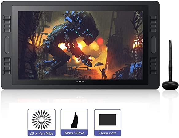 NEW HUION Kamvas Pro 20 2019 Graphic Drawing Monitor, 19.5 Inch Upgraded Graphic Tablet with Screen, Full-Laminated Anti-glare, 120% sRGB, Pen Display with 16 Customized Express Keys, Dual Touch Bar