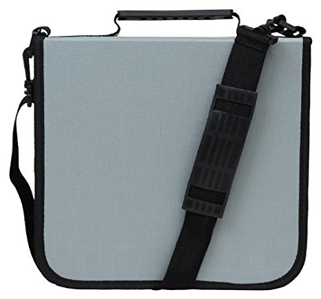 288 Capacity CD/DVD Carrying Case - Grey - with New and Improved Inserts, double the thickness and all tabs pulled