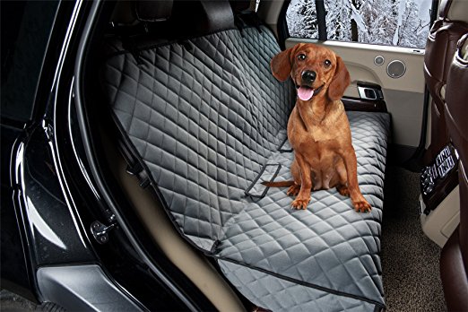 ZQ Waterproof Diamond Quilted Bench Seat Cover Car Seat Protector for Pets Machine Washable
