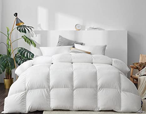 Meierui Queen Size Down Alternative Comforter -White Down Insert and Qulited Design,Luxurious All Season Bedding Comforters 90x90inches