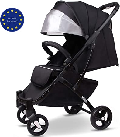 LETTAS Fold Stroller Travel Lightweight Pram Buggy Pushchair with Five-Point Harness Adjustable Backrest, UPF 50  Sun Shade