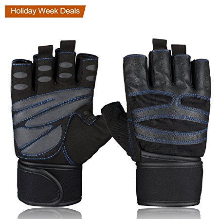 Hicool Breathable Cycling Gloves,Abrasion-Proof Crossfit Half Finger Gloves For Weight Lifting, Cross Training, Gym Workout, Exercise Bike and More Outdoor Sports