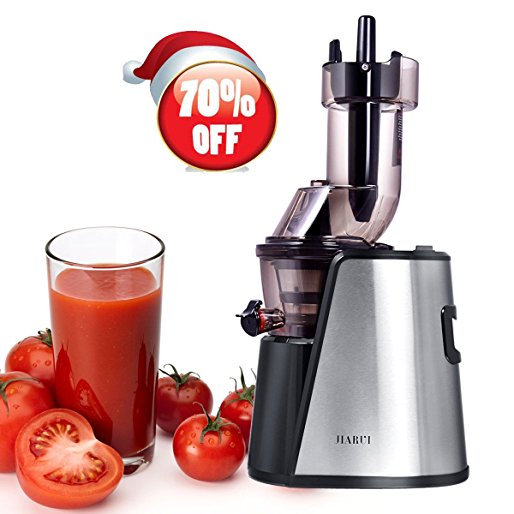 Slow Juicer Wide Mouth Juice Extractor 240Watt Masticating Juicer Machine Powerful Whole Fruit and Vegetable Juicer with Juice Jug and Cleaning Brush