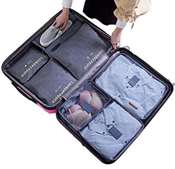 7Pcs Waterproof Travel Storage Bags Clothes Packing Cube Luggage Organizer Pouch