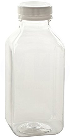 12 Oz. Empty Clear PET Plastic Juice Bottles with Tamper Evident Caps by MT Products - Set of 12 Bottles and 12 Caps