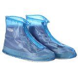 Whose Lemon Fashion Women Girls Waterproof Shoes Cover Reusable Zippered Rainproof Shoes Covers High Elastic Fabric Thicken Sole Slip-resistant Wear-resistant Shoes Covers Blue XL