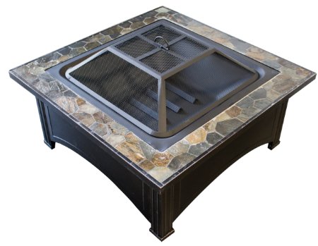 AZ Patio Heaters Fire Pit with Square Table, Wood Burning