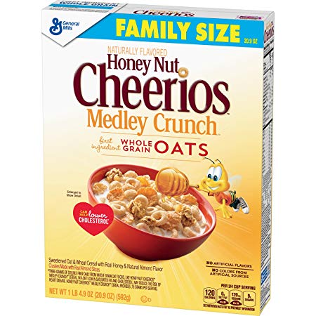 Honey Nut Cheerios Medley Crunch, Cereal, Family Size, 20.9 Oz