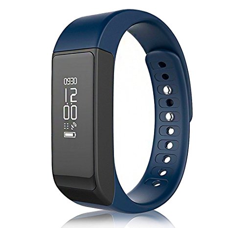 Yuntab SmartBand l5 Plus – Smart sports bracelet/. Smart Watch and fitness tracker with OLED touch screen and Bluetooth 4.0 for Android and iOS (Black) blue