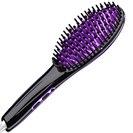 Calily Heated Hair Straightening Brush - Extremely Fast and Easy Hair Straightener - Get the Perfect Hairstyle in Minutes [UPGRADED VERSION]
