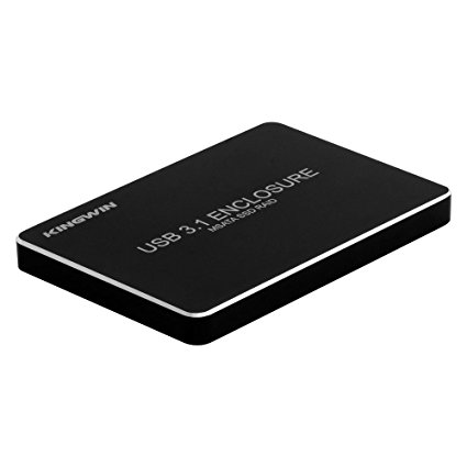 Kingwin SSD Hard Drive Enclosure USB 3.1 Type C (Gen II) to Dual mSATA w/RAID. Up to [10 Gbps] Data Transfer Rate, Slim Aluminum Case, Supports Hot Plug & Play