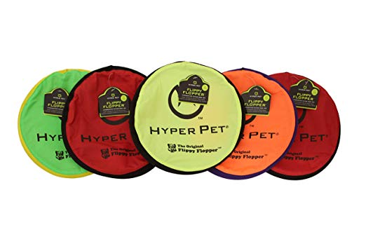Hyper Pet Flippy Flopper Dog Frisbee Interactive Dog Toys [Flying Disc Dog Fetch Toy – Floats in Water & Safe on Teeth] (Pack of 5, Colors Will Vary)