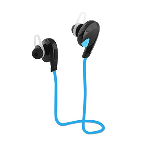 Smoving Kingdm Sports Stereo Bluetooth Version 4.1 Headphones, Wireless In-ear Stereo Music Earphones Hands-free Calling Earbuds with Microphone, Compatible with iOS & Android Smartphones, Blue