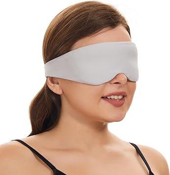ALASKA BEAR Sleep Mask Side Sleepers Headband Design, Soft Eye Shades for Men and Women 100% Blackout Mask Extra-Plush, Pale Grey