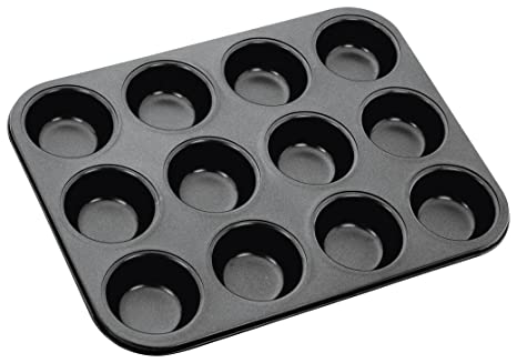 Bulfyss Outperform Aluminium Mini Nonstick 12-Slot Cup Midi Shape Muffin, Cupcake Mould (Medium Size)