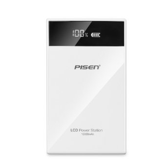 Pisen Universal 10000mAh Power Bank with 1A/2A Dual USB Port and LCD Display