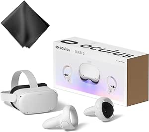 Oculus Newest Quest 2 VR 128GB Holiday Bundle, Advanced All-in-One Virtual Reality Gaming Headset — Black Glasses Cleaning Cloth