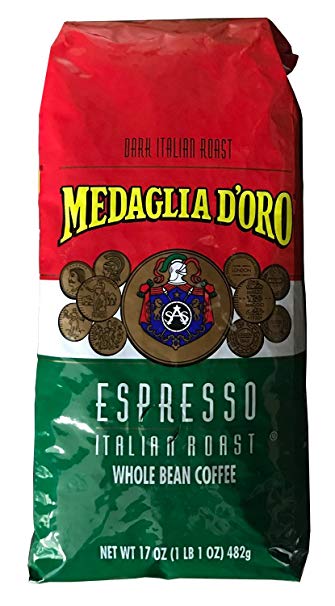 Medaglia D'Oro Whole Bean Italian Roast Espresso Coffee, 17 Ounce