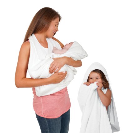 Clevamama Splash and Wrap Baby Bath Towel White