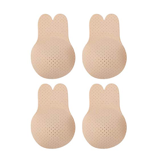 Invisible Bra, Breast Lift Nippleless Cover Adhesive Bra Rabbit's Ears 2 Pairs，Increase The New Breathable Function