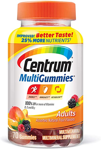 Centrum Adult Multivitamin/Multimineral Gluten-Free Supplement Gummies, 70 Count