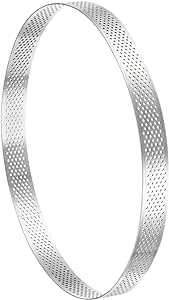 uxcell Stainless Steel Small Cake Rings, Perforated Cake Mousse Ring Kitchen Baking Heat-Resistant 7.8" Diameter, 0.8" Height,for Cake Dessert Biscuit Chocolate, Silver