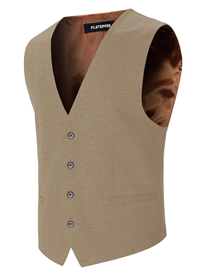 FLATSEVEN Mens Designer Stylish Casual Vest Premium