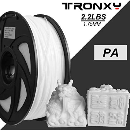 Nylon 3D Printer Filament, Dimensional Accuracy  /- 0.05 mm, 1 kg Spool, 1.75 mm, White