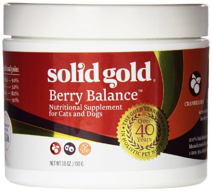 Solid Gold Berry Balance Nutritional Supplement Powder for Dogs and Cats Natural Cranberry and Blueberry Flavor All Ages All Sizes 35 oz Tub Packaging May Vary
