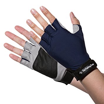 The Fishing Tree SUN PROTECTION FINGERLESS GLOVES, Medium, Verified UPF 50  UV Skin Screen, BLOCK Burn Damage While DRIVING, KAYAKING, Cycling, Outdoor Sporting Activity, Great Gifts And Accessories