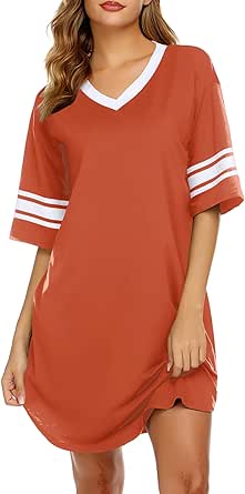 Ekouaer Womens Nightgown Short Sleeve Sleepshirt