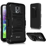 S5 Case Galaxy S5 Case Samsung Galaxy S5 Belt Clip Case Shockproof Drop Proof Heavy Duty Rugged Soft Silicone Dual Layer Holster Armor Case BLACK with Kickstand for Samsung Galaxy S5 i9600 SV GS5 Black