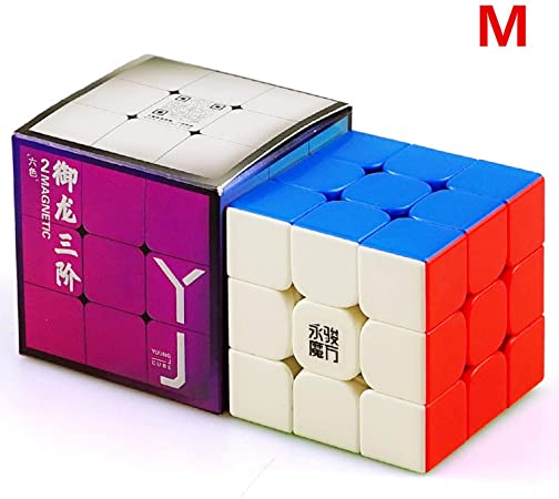 LiangCuber Yongjun YJ Yulong 3x3 2M Speed Cube YJ YuLong V2 M 3x3x3 Magnetic Magic Cube 56mm Stickerless(Magnetic Version)